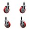 Service Caster 5'' Red Poly Wheel Swivel 1-1/8'' Expanding Stem Caster Set 2 Brakes, 4PK SCC-EX20S514-PPUB-RED-2-TLB-2-118 - alternate 1